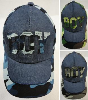 Boy's Embroidered Ball Cap [Denim & Camo] BOY